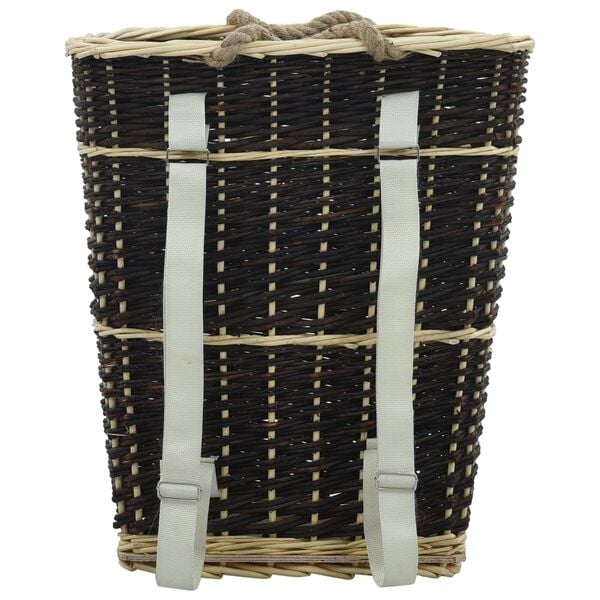 vidaXL malkas grozs ar lencēm, 50x44x58 cm, vītols