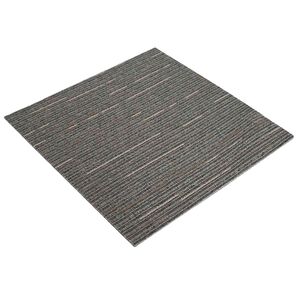 vidaXL Paklāja flīze Svītrains tum&scaron;i brūns 50 x 50 cm 4 gab.