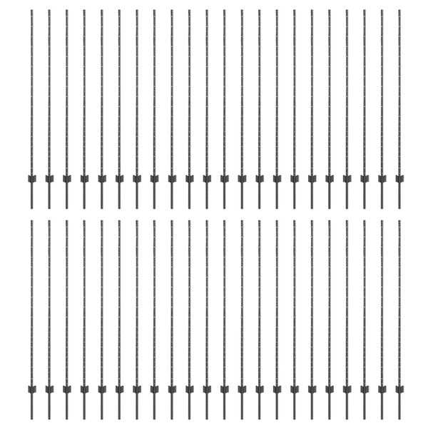 vidaXL Žoga stabi 88 pcs Pelēka 200 cm Tērauds