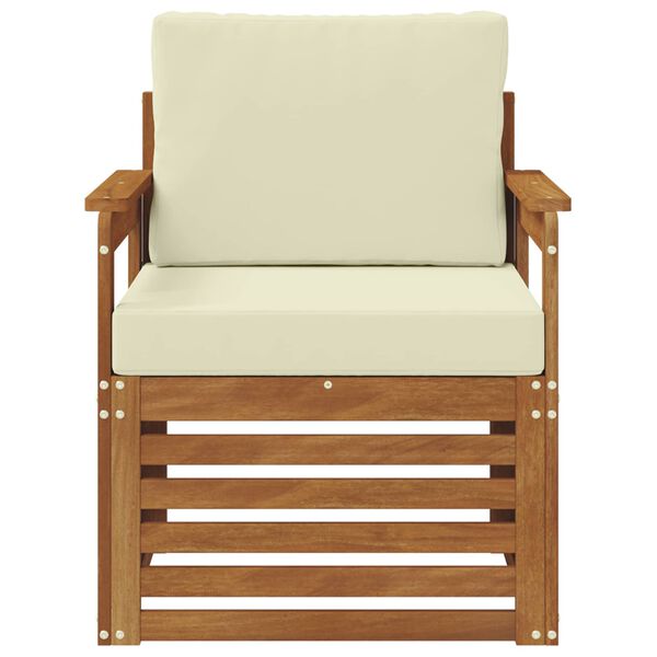 vidaXL Āra dīvānu komplekts Cieta akācijas koks un poliesters Dabiska