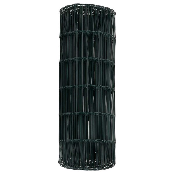 vidaXL Eiropas žogs Zaļa 0,8 x 25 m PVC pārklāts dzelzs