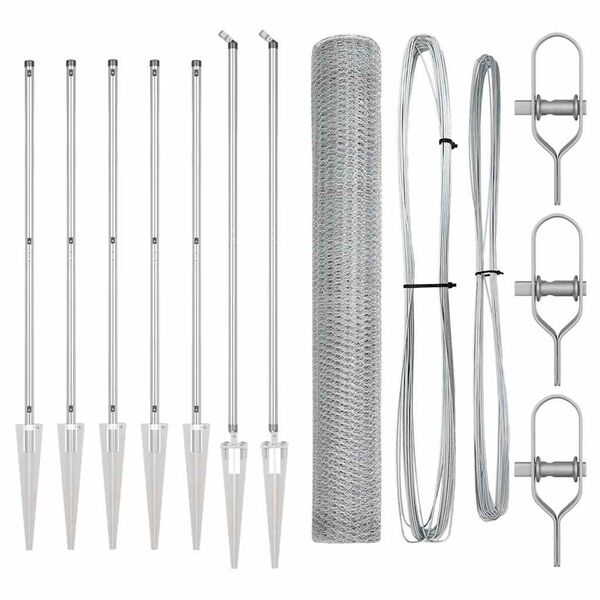 vidaXL Žoga āķis Sudraba 10 x 1,2 m (25 mm acs) Tērauds