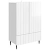 vidaXL Puse Spīdīgi balts 66 x 34,5 x 97 cm Inženierijas koks