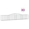 vidaXL arkveida gabiona grozi, 3 gb., 400x50x60/80cm, cinkota dzelzs