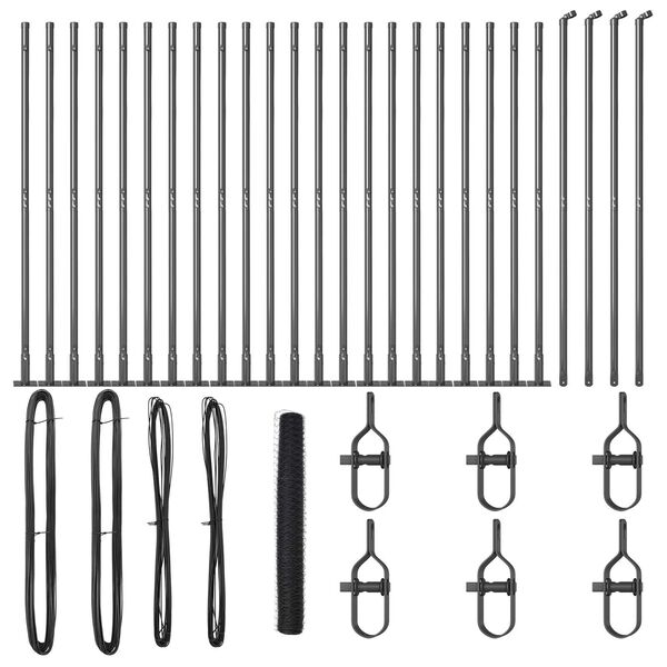 vidaXL Žoga āķis Pelēka 50 x 1,2 m (50 mm acs) Tērauds un PVC