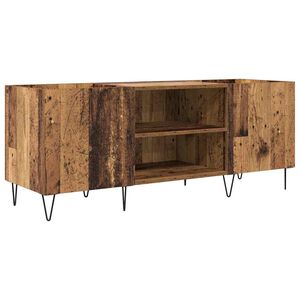 vidaXL Pla&scaron;u skapis ar plauktu ar durvīm Vecs koks 121 x 38 x 48 cm