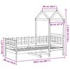 vidaXL Dienas gulta ar jumtu bez matrača Balts 80x200 cm masīvkoks