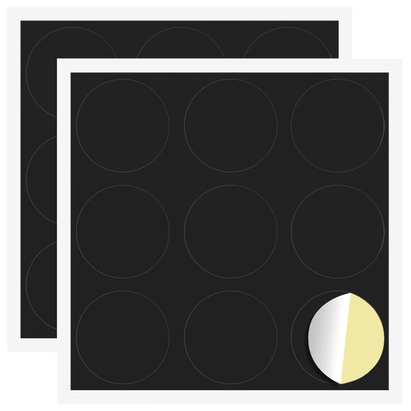 vidaXL Līmējo&scaron;s skrūvju vāks 2 pcs Melna &Oslash; 20 x 0,5 mm Pārklāts papīrs