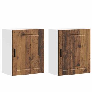 vidaXL virtuves sienas skapji 2 gab "Porto" Old Wood Engineered Wood