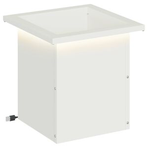 vidaXL Dārza puķu kaste ar LED Balts 30 x 30 x 30 cm Tērauds