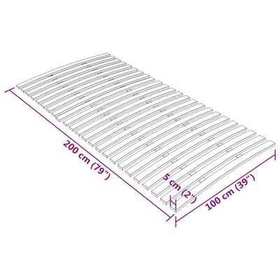 vidaXL gultas redeles, 24 līstītes, 100x200 cm