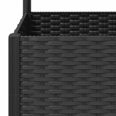 vidaXL dārza puķu kaste ar špaleru, melna, 40x40x136 cm, PP