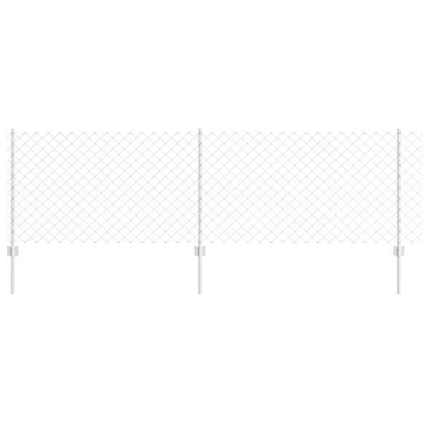 vidaXL Žogs ar stabu Sudraba 0,8 x 25 m Tērauds