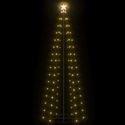 vidaXL Ziemassvētku egle, 100 silti baltas LED lampiņas, 70x180 cm