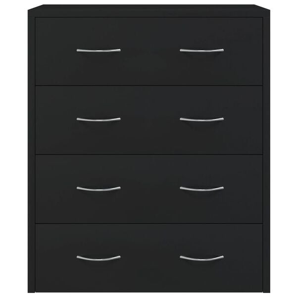 vidaXL kumode ar 4 atvilktnēm, 60x30,5x71 cm, melna