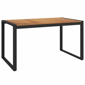 vidaXL dārza galds ar U-formas kājām, 140x80x75 cm, akācijas masīvkoks