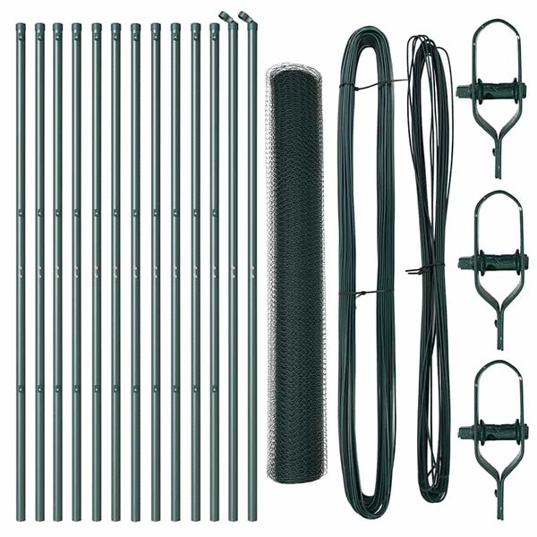 vidaXL Žoga āķis Zaļa 25 x 1,2 m (13 mm tīkls) Tērauds