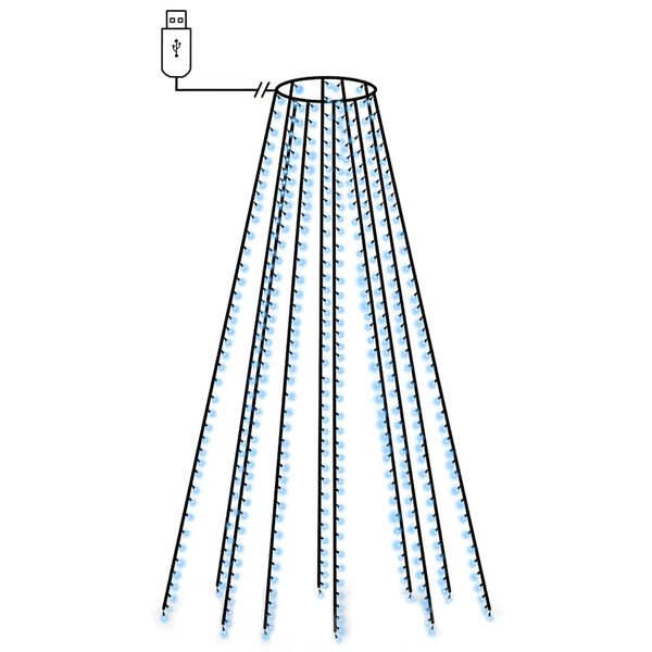 vidaXL Ziemassvētku lampiņas, 400 LED, 400 cm, zilas