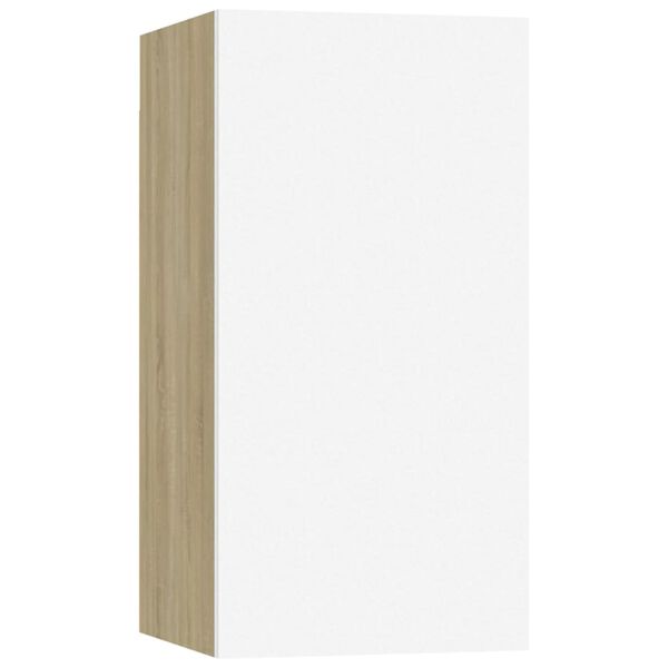 vidaXL TV skapīši, 7gab., 30,5x30x60cm, balti, ozola inženierijas koks