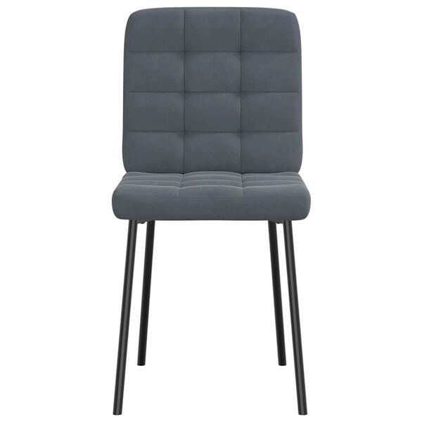 vidaXL virtuves krēsli, 2 gab., tumši pelēks samts