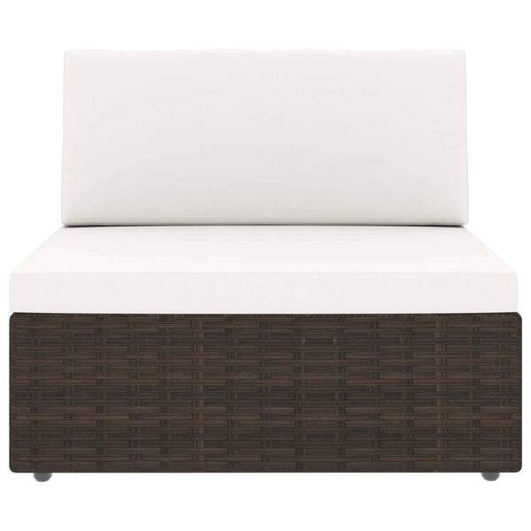 vidaXL moduļu dīvāns, divvietīgs, brūna PE rotangpalma