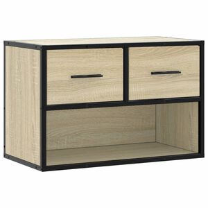 vidaXL TV skapītis, ozolkoka, 60x31x39,5 cm, konstruēts koks, metāls