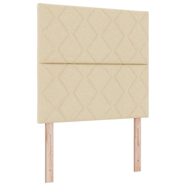 vidaXL Kastītes atsperu gulta ar matraci Krēmkrāsa 120 x 190 cm audums