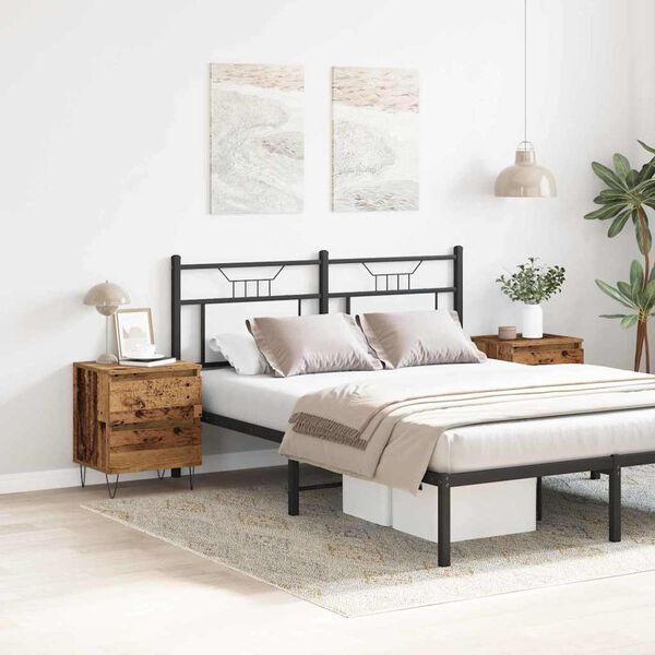 vidaXL Nakts skapītis ar atvilktni 2 pcs Vecs koks 40 x 35 x 50 cm