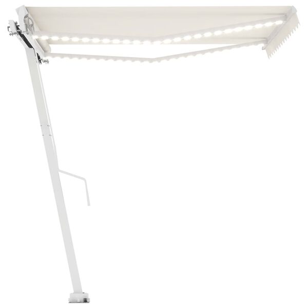 vidaXL izvelkama markīze ar LED, 350x250 cm, manuāla, krēmkrāsas