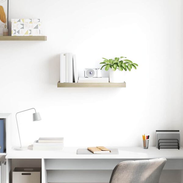 vidaXL sienas plaukts, ozolkoka krāsā, 60x23,5x3,8 cm, MDF