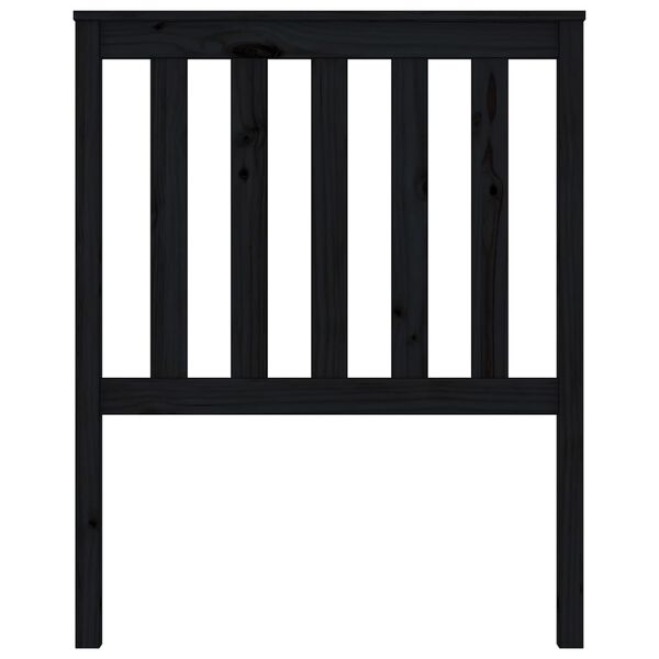 vidaXL gultas galvgalis, melns, 81x6x101 cm, priedes masīvkoks