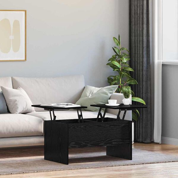 vidaXL Kafijas galdiņ&scaron; Melns ozolkoks 102 x 50,5 x 46,5 cm