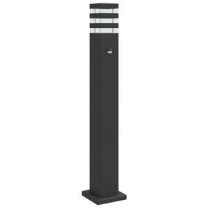 vidaXL āra grīdas lampa ar sensora, melns, 80 cm, alumīnijs