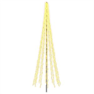 vidaXL LED Ziemassvētku koks 485 cm 3000 LED Silti balts Tērauds Melns