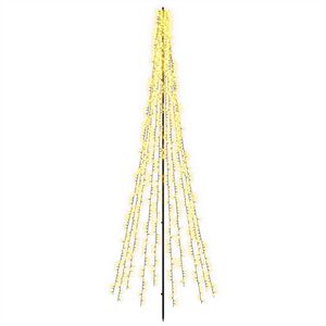 vidaXL LED Ziemassvētku koks 285 cm 1550 LED Silti balts Tērauds Melns