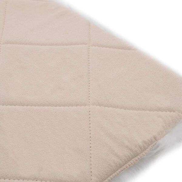 vidaXL krēslu paliktņi, 2 gab., 40x40 cm, dabīga aitāda, balti