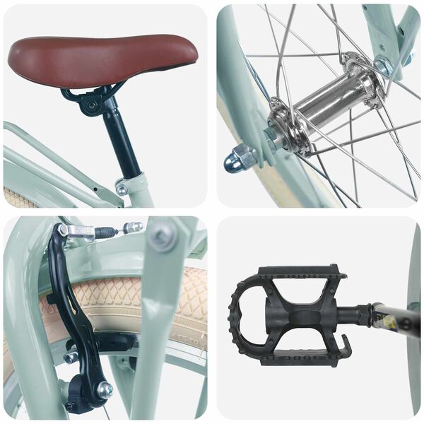 vidaXL Bērnu Velosipēds 18 Collas 5-7 gadiem Gai&scaron;i zaļa