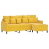 vidaXL trīsvietīgs dīvāns ar kājsoliņu, 180 cm, gai&scaron;i dzeltens samts