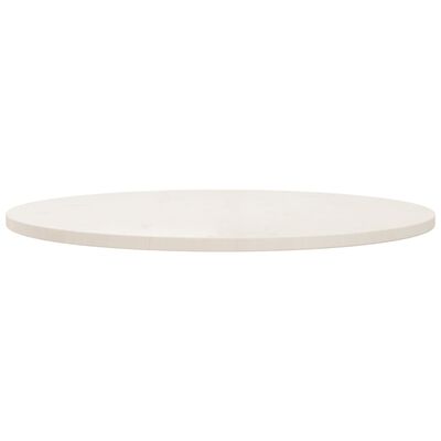 vidaXL galda virsma, balta, Ø90x2,5 cm, priedes masīvkoks