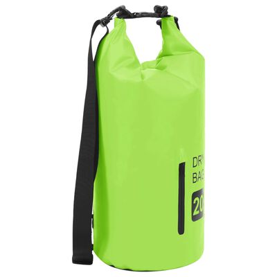 vidaXL ūdens soma ar rāvējslēdzēju, zaļa, 20 L, PVC
