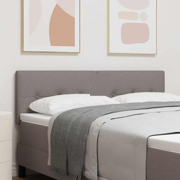 vidaXL LED gultas galva ar galvas klāju Pelēkbrūna 144 cm Poliesters