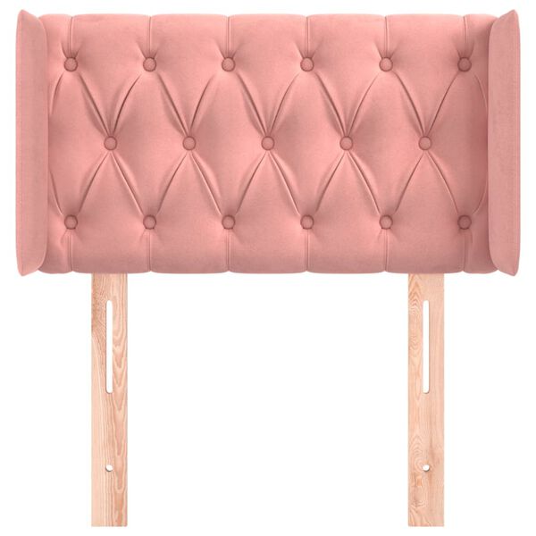 vidaXL galvgalis ar malām, rozā samts, 83x16x78/88 cm
