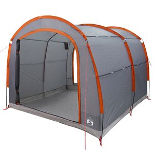 vidaXL Telts 268 x 240 x 191 cm Pelēka ar oranžu Poliesters