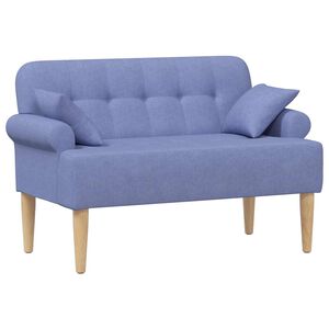 vidaXL Divvietīga mēbele ar pogu pūkām Džinsu zils 120 x 65 x 79 cm