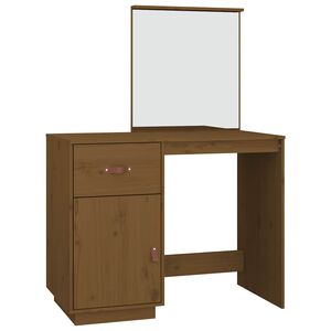 vidaXL spoguļgaldiņ&scaron;, medus brūns, 95x50x134 cm, priedes masīvkoks