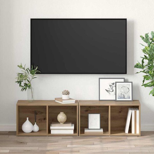 vidaXL TV skapī&scaron;u komplekts 2 pcs Artisānā ozols 37 x 35 x 72 cm