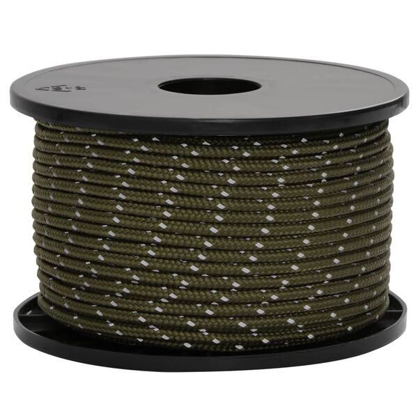 vidaXL telts virve, atstarojo&scaron;a, ar savilcējiem, 50 m, 5 mm