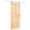 vidaXL Slīdo&scaron;ās durvis Dabisks un balts 85 x 210 cm Cieta priedes koks