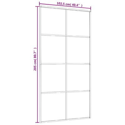 vidaXL bīdāmās durvis, alumīnijs un ESG stikls, 102,5x205 cm, melnas