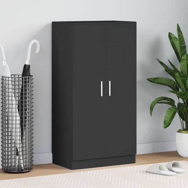 vidaXL apavu skapis, melns, 55x35x108 cm, inženierijas koks